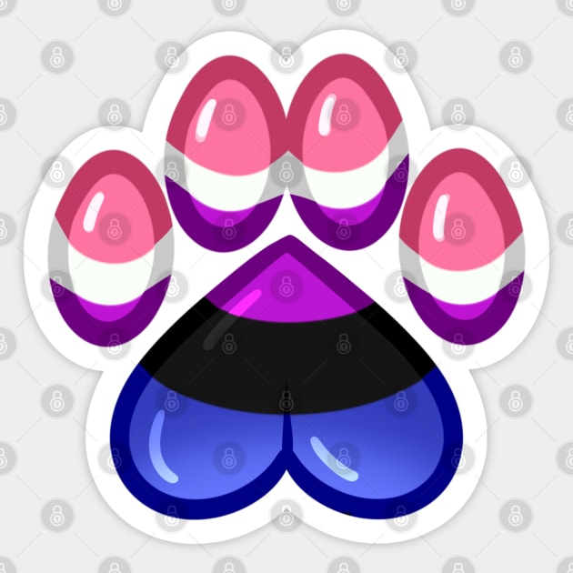 LGBTQ+ Pride Heart Paws - Genderfluid Sticker by leashonlife